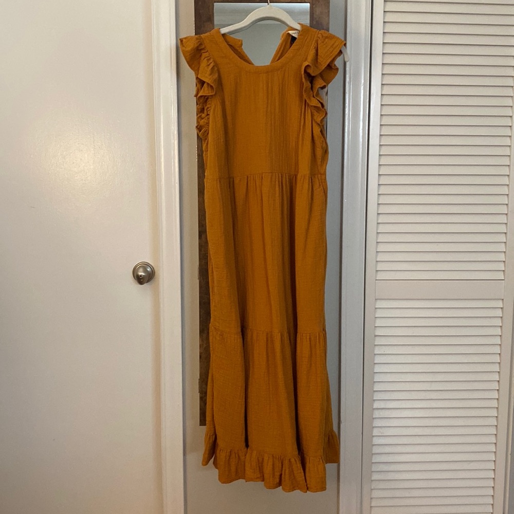 Target dress, mustard yellow/brown